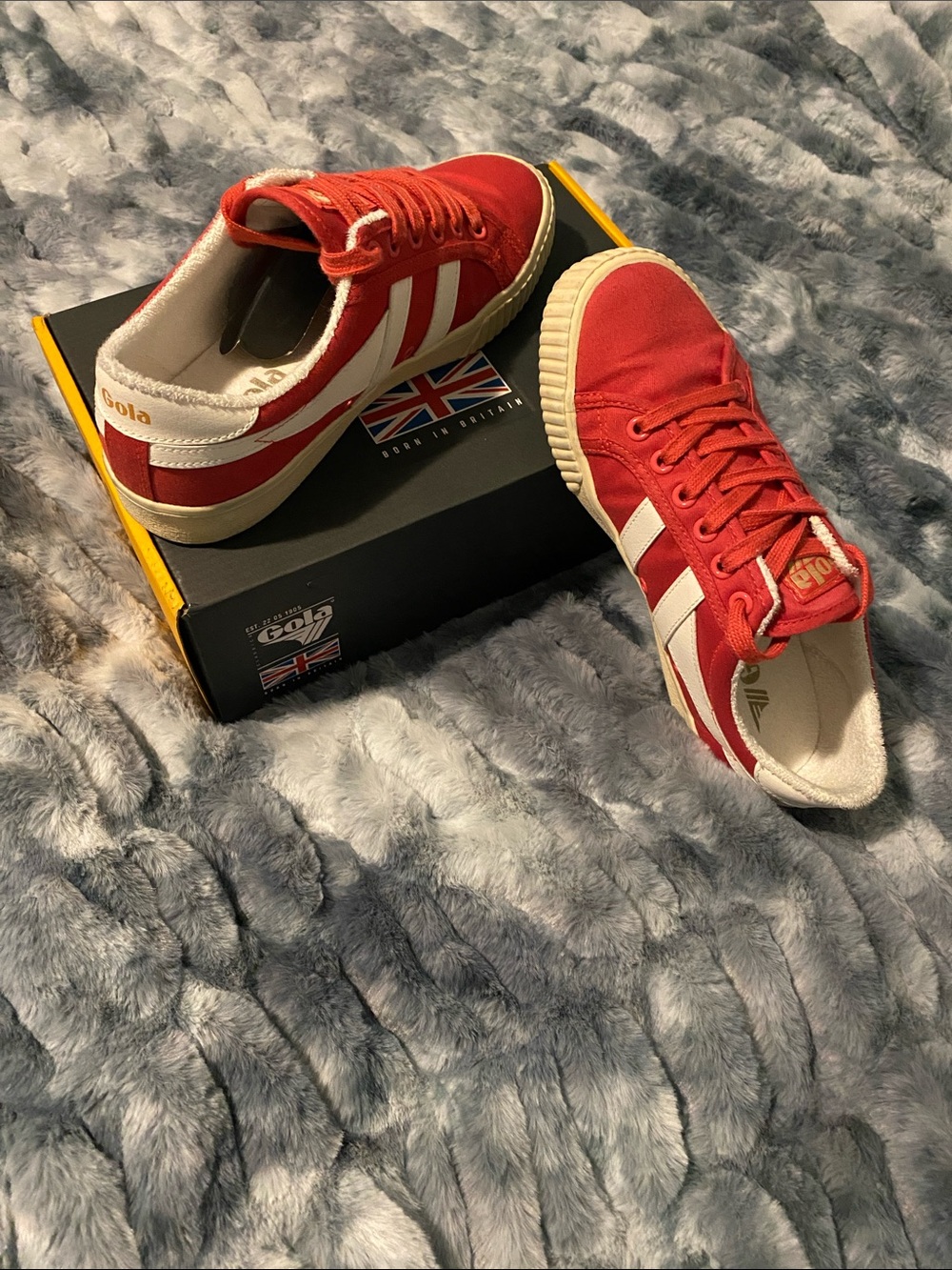 Gola Red Canvas TENNIS MARK COX with White Stripes